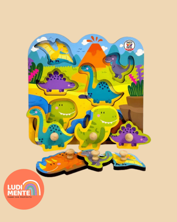 Juego de encastres. Dinosaurios.