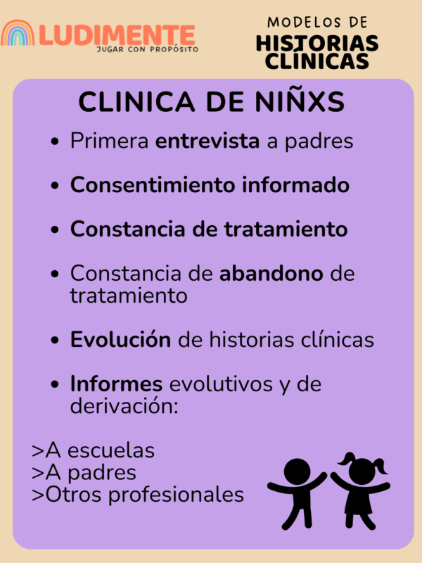 Modelos de historias clinicas. Niños.