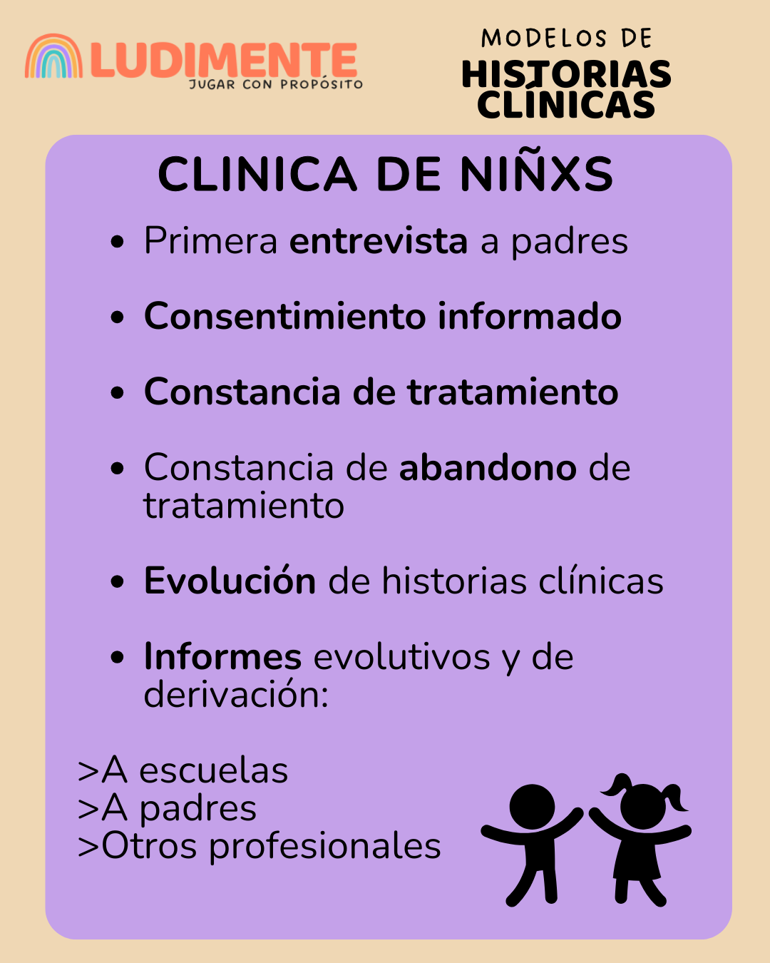 Modelos de historias clinicas. Niños.