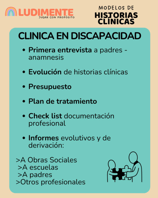 Modelos de historias clinicas. Discapacidad.