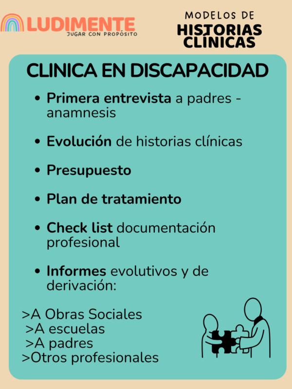 Modelos de historias clinicas. Discapacidad.