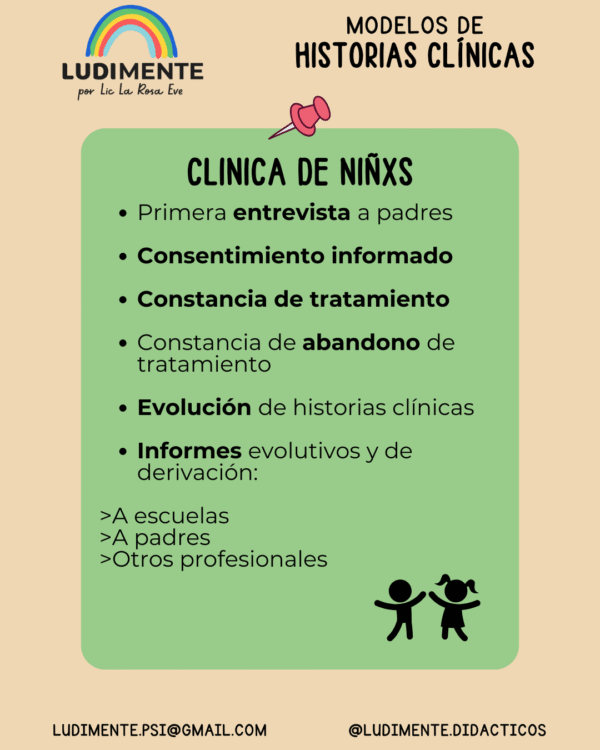 Modelos de historias clinicas. Niños.